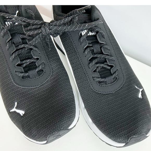 Puma Mens "Zip C”  Lightweight Running Shoes Sz 8 Black White Sneaker NWOB - Picture 2 of 7